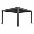 Louvered Pergola, Outdoor Pergola with Adjustable Louvered Roof, Reinforced Aluminum Frame, Integrated Drainage System, Hardtop Gazebo for Patio