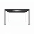 Gray Louvered Pergola Outdoor Aluminum Pergola with Adjustable Roof for Patio Gray Hardtop Gazebo