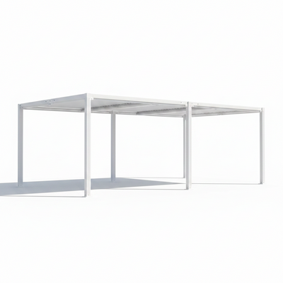 Louvered Pergola 12' X 20', Large Outdoor Aluminum Pergola with Reinforced Steel Roof, Heavy-Duty Hardtop Gazebo for Patio Garden, Weatherproof Sun Shade Shelter, White
