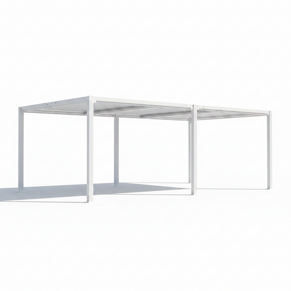Louvered Pergola 12' X 20', Large Outdoor Aluminum Pergola with Reinforced Steel Roof, Heavy-Duty Hardtop Gazebo for Patio Garden, Weatherproof Sun Shade Shelter, White